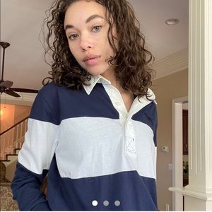 VS  Pink Navy Blue and White striped long sleeve🤍